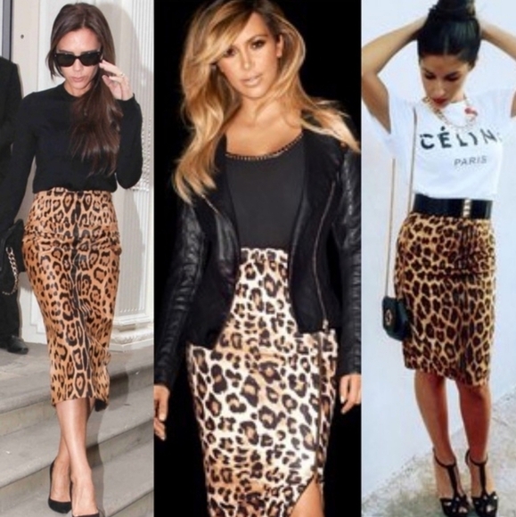 Dolce & Gabbana Vintage Unlined Leopard Print Silky Midi Skirt Side Zipper SZ S - Picture 1 of 12